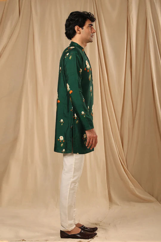 Bottle Green Buttercup Mens Kurta With Pants