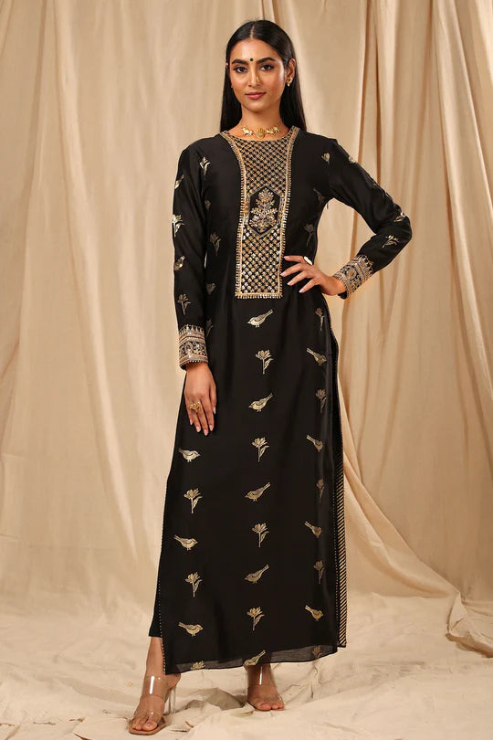 Black Vintage Fiona Kurta