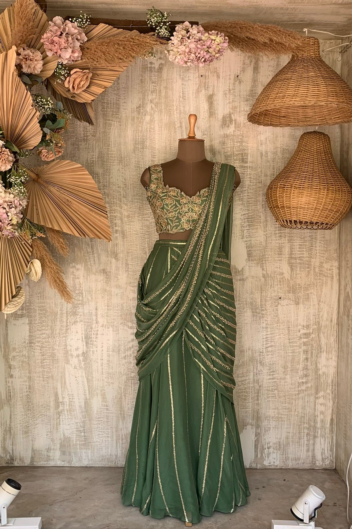 Green Aaliyah Saree - Ready to ship