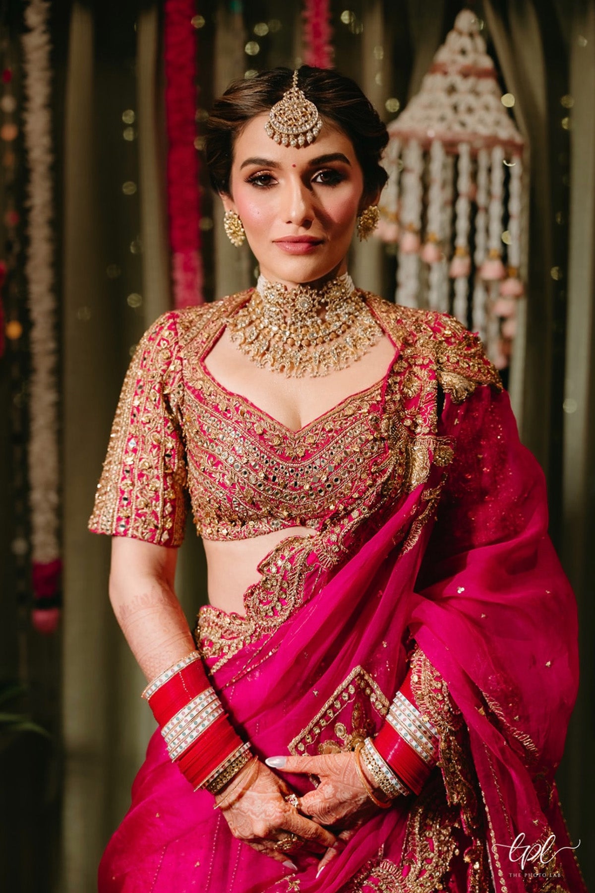 Shauna Gautam in Rani Pink Bridal Lehenga Set