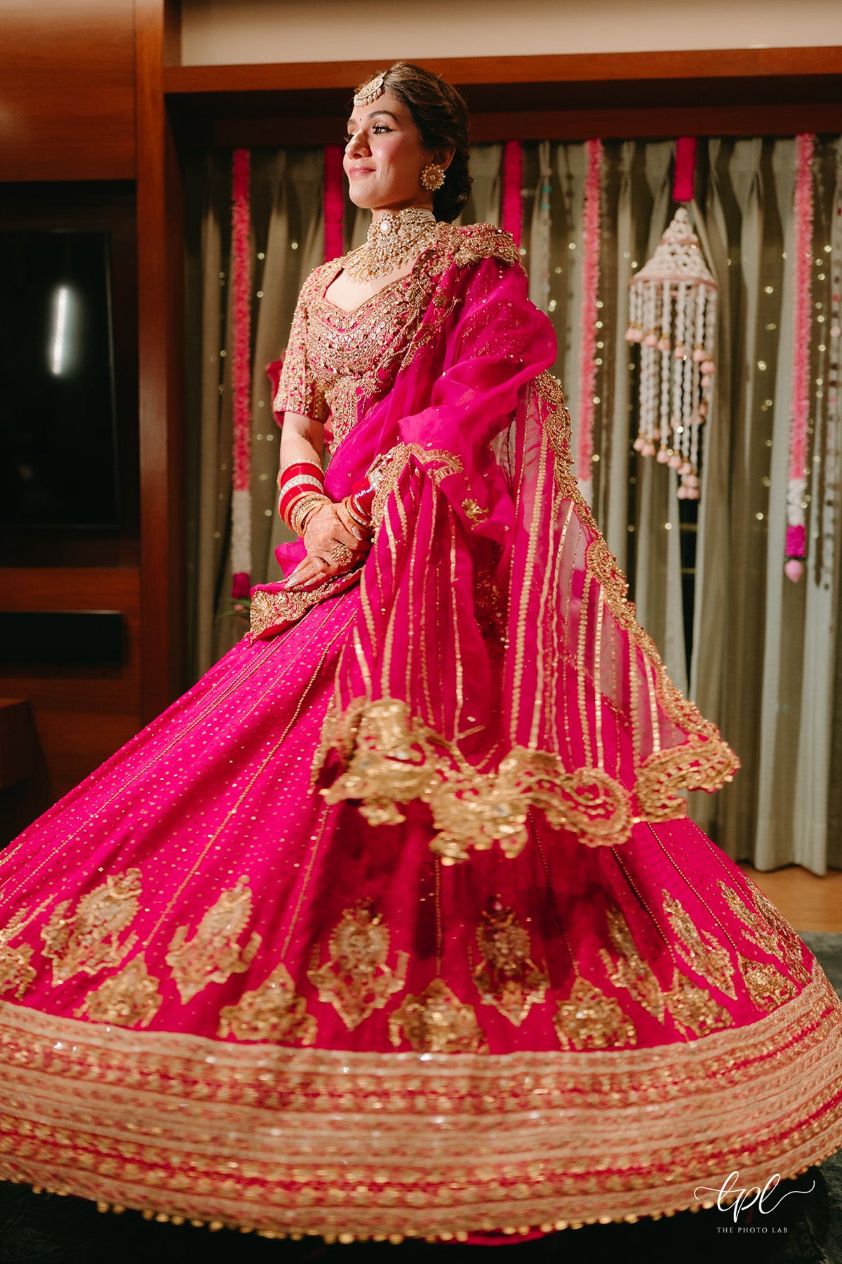 Shauna Gautam in Rani Pink Bridal Lehenga Set