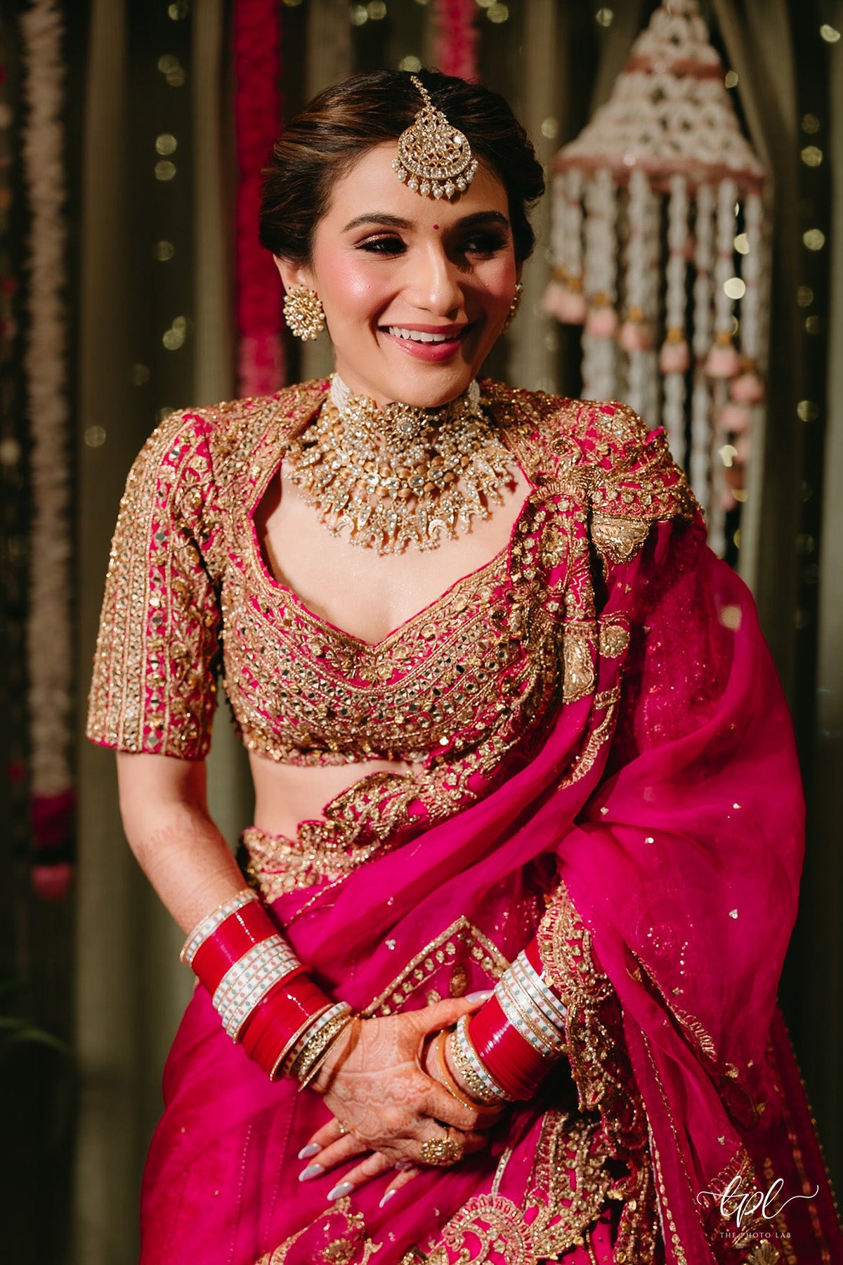 Shauna Gautam in Rani Pink Bridal Lehenga Set