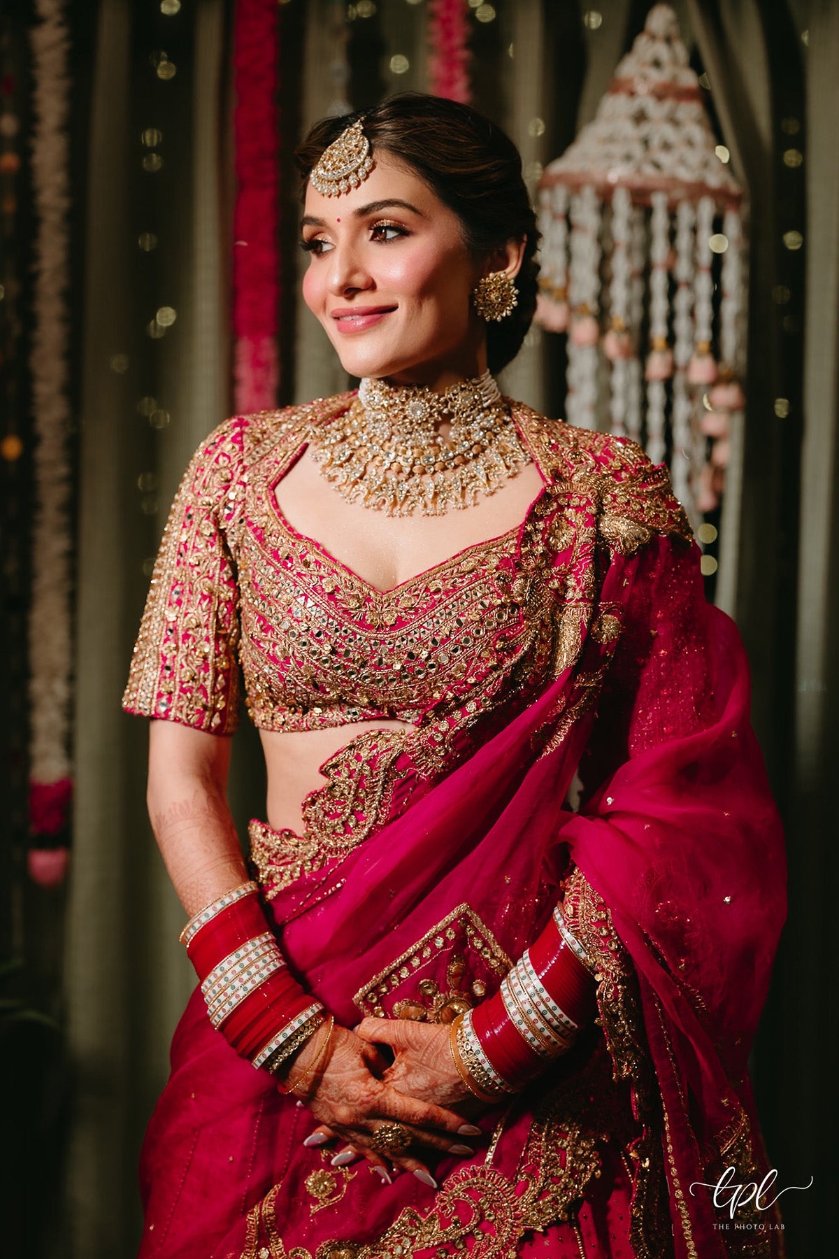 Shauna Gautam in Rani Pink Bridal Lehenga Set