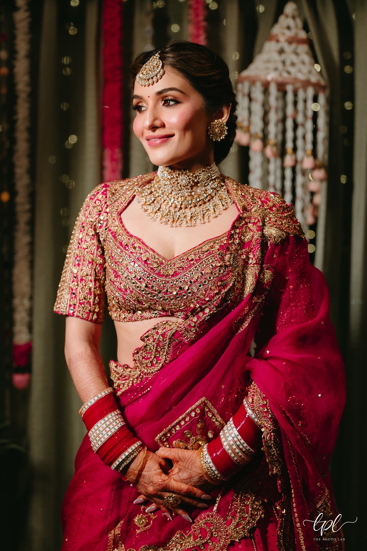 Shauna Gautam in Rani Pink Bridal Lehenga Set