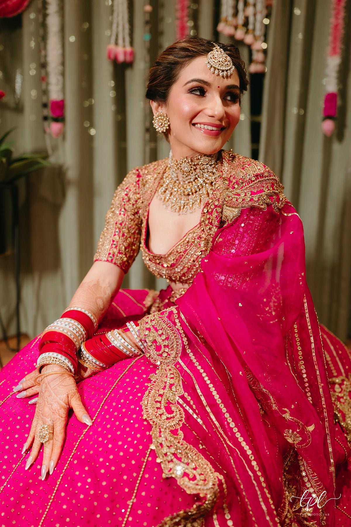Shauna Gautam in Rani Pink Bridal Lehenga Set