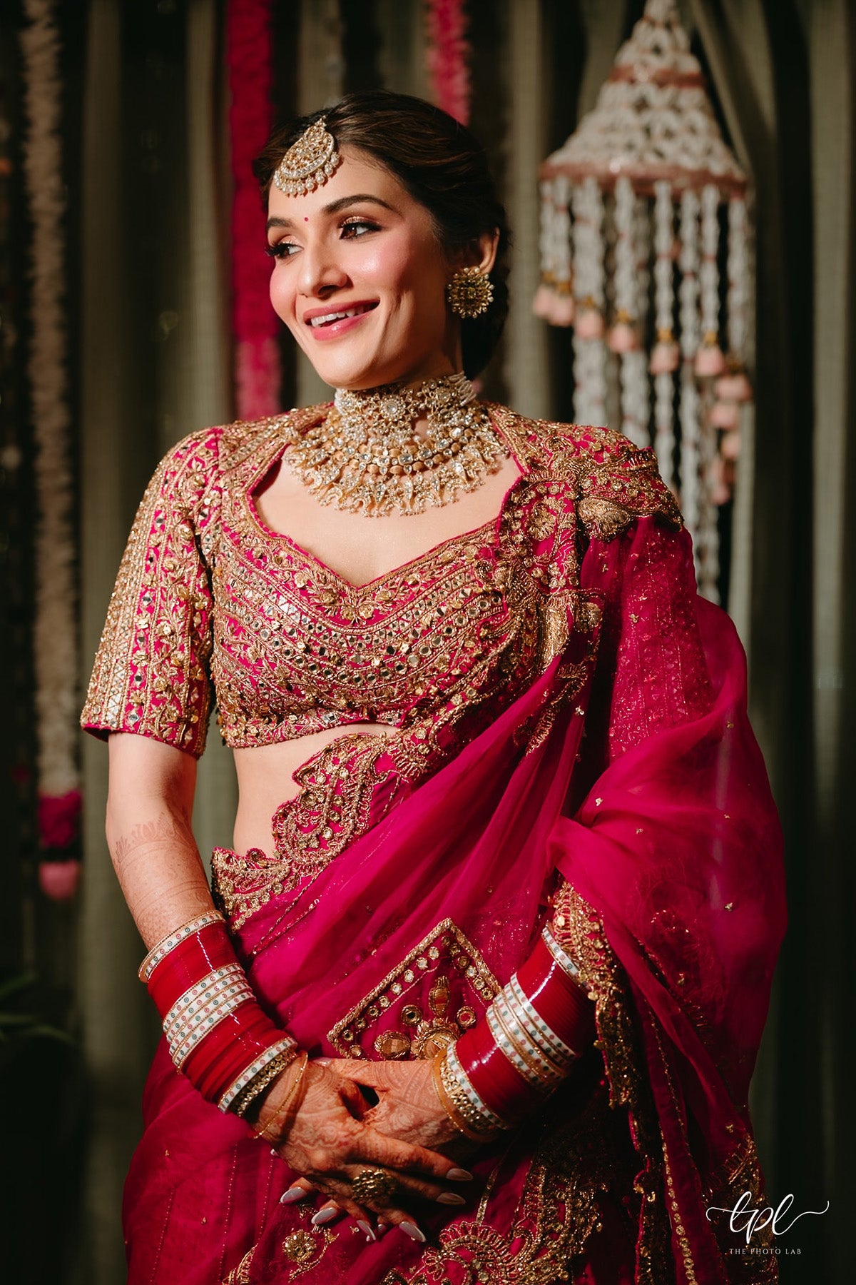 Shauna Gautam in Rani Pink Bridal Lehenga Set