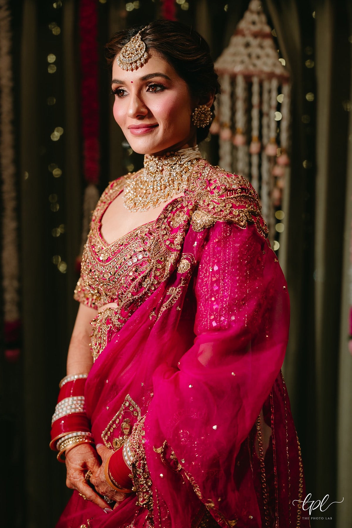 Shauna Gautam in Rani Pink Bridal Lehenga Set