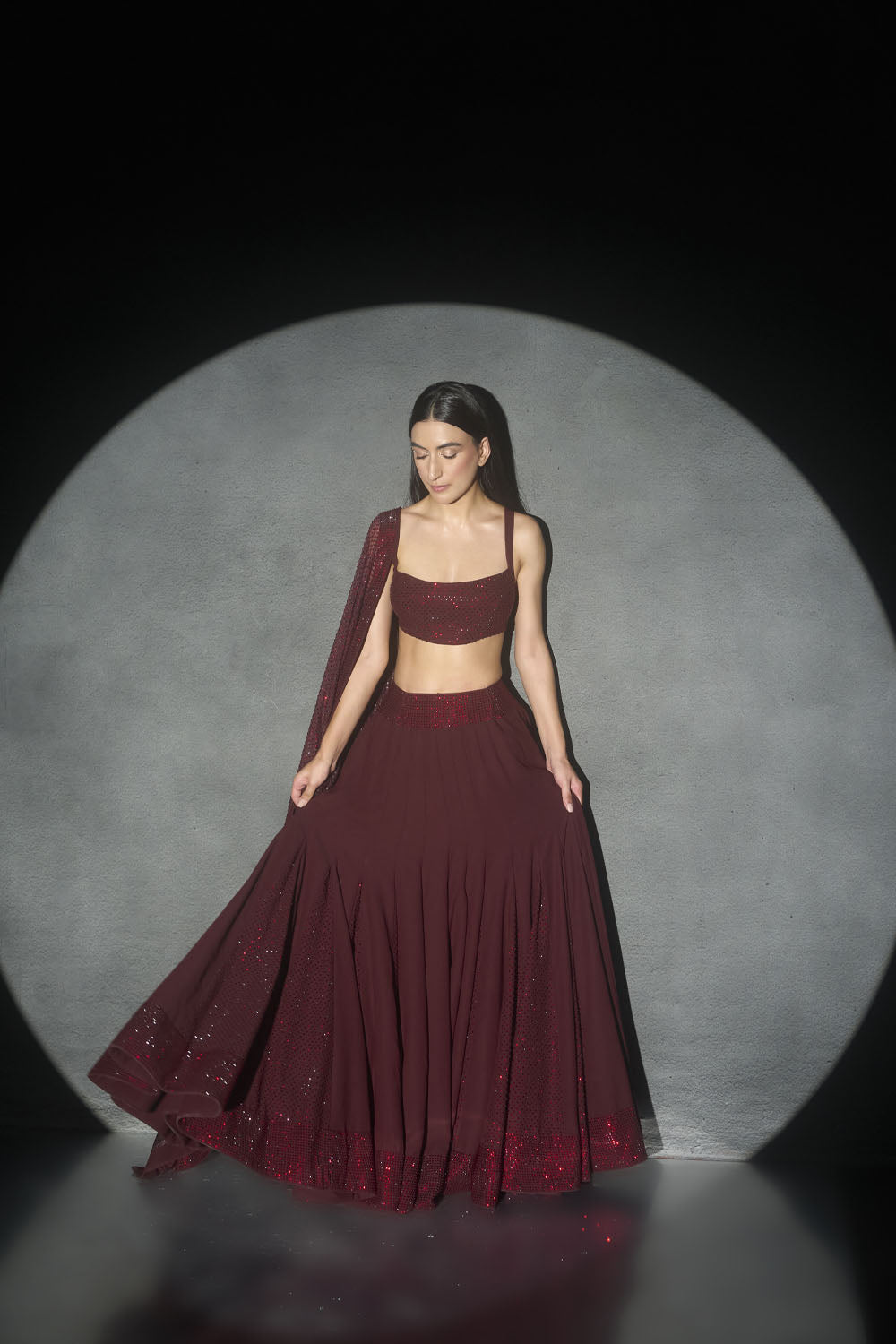 Julia Plum Lehenga Set