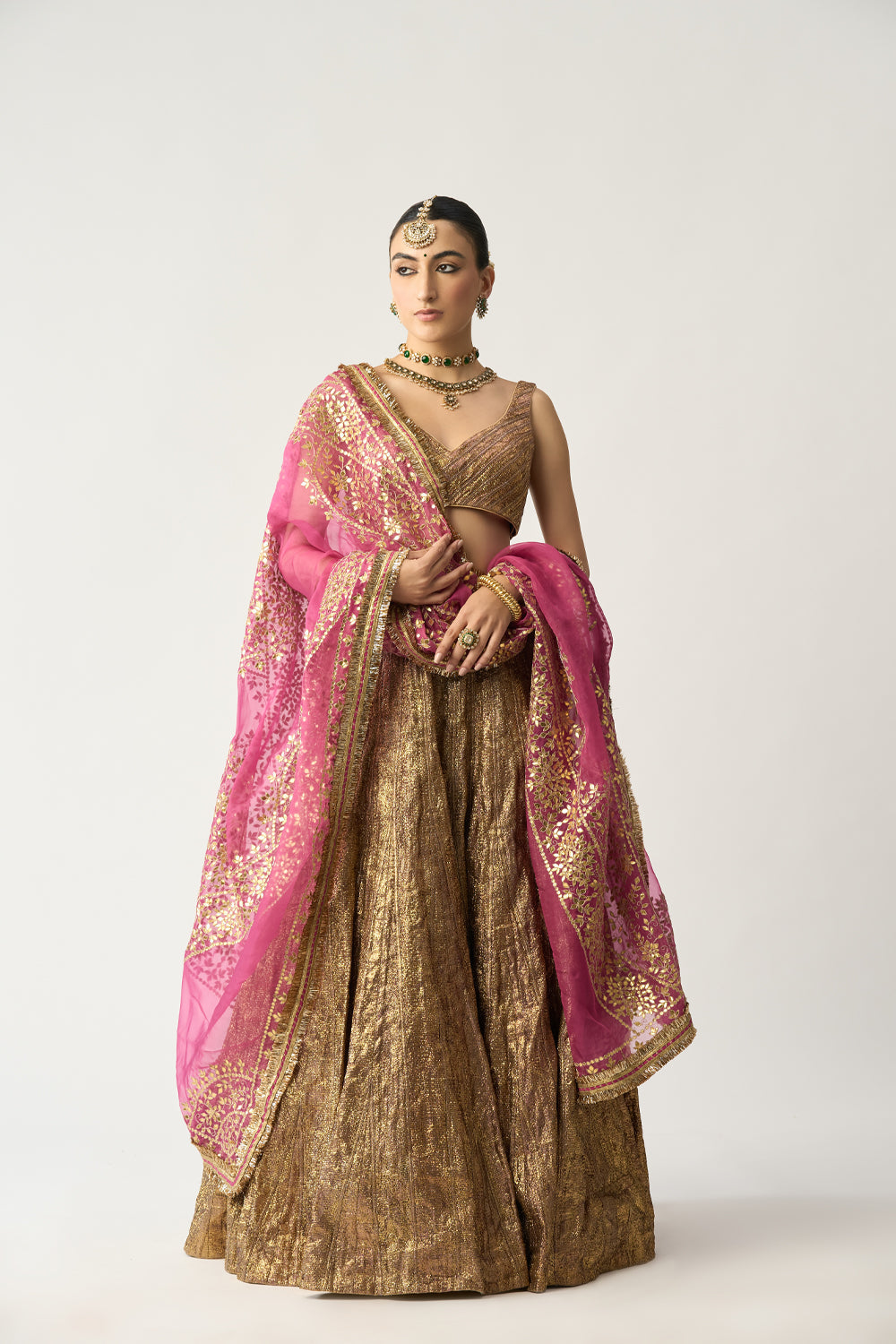 Gangu Dupatta Jamini Lehenga Set