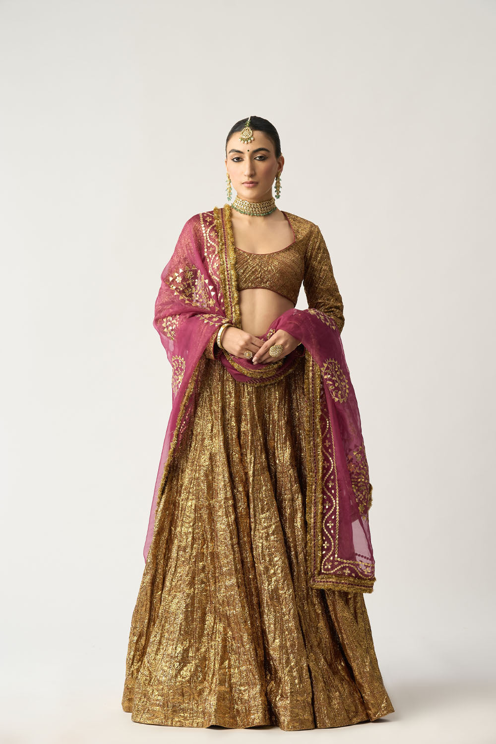 Ira Mehroon Lehenga Set