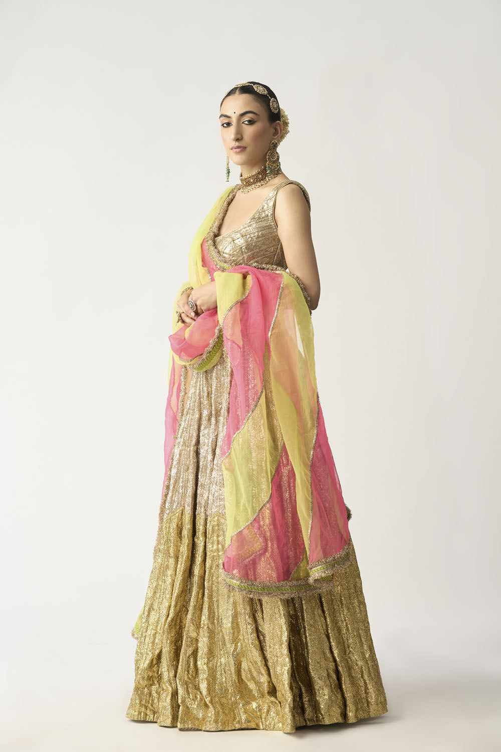 Kashvi Dupatta Dhoop Chao Sona Chandi Lehenga Set