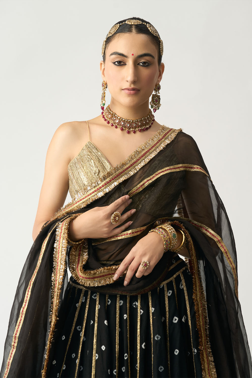 Reshma Bandhani Kala Kaptputli Lehenga Set