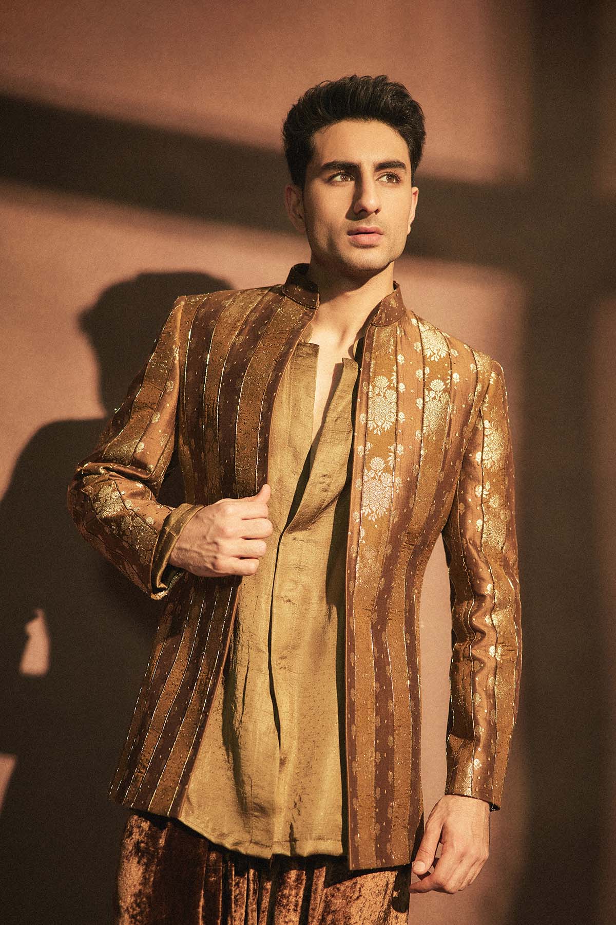 Ibrahim in Zarvika Brocade Bundi Set