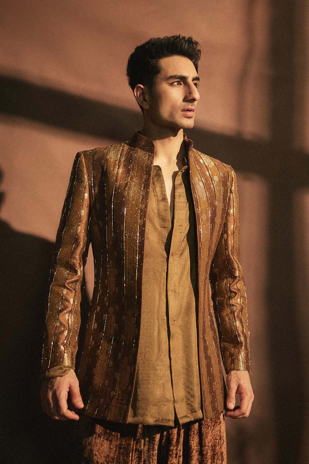 Ibrahim in Zarvika Brocade Bundi Set