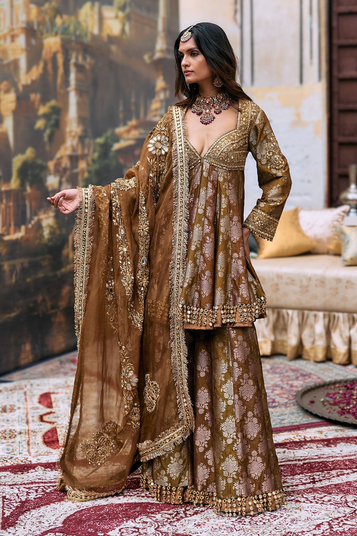 Shriphal Peplum Sharara Set