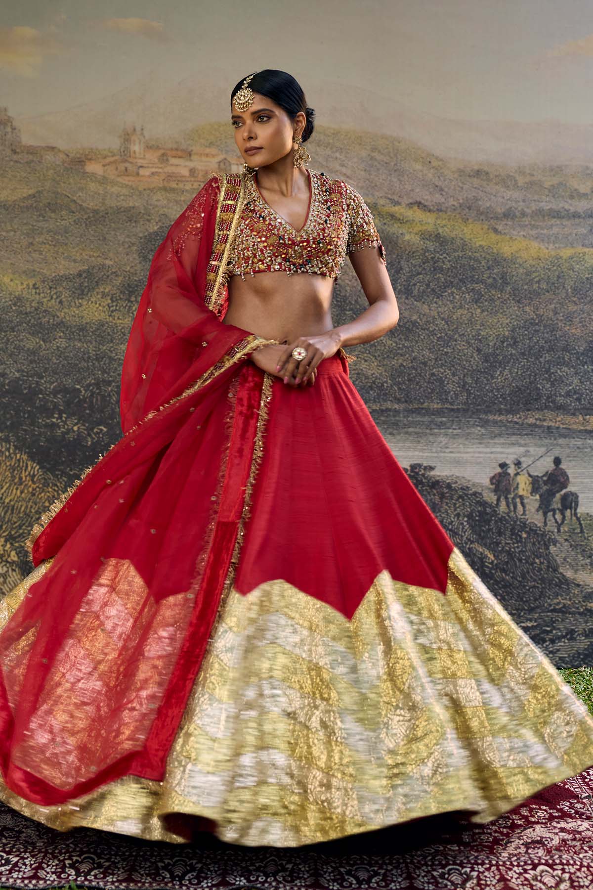Lalima Jadau Lehenga Set
