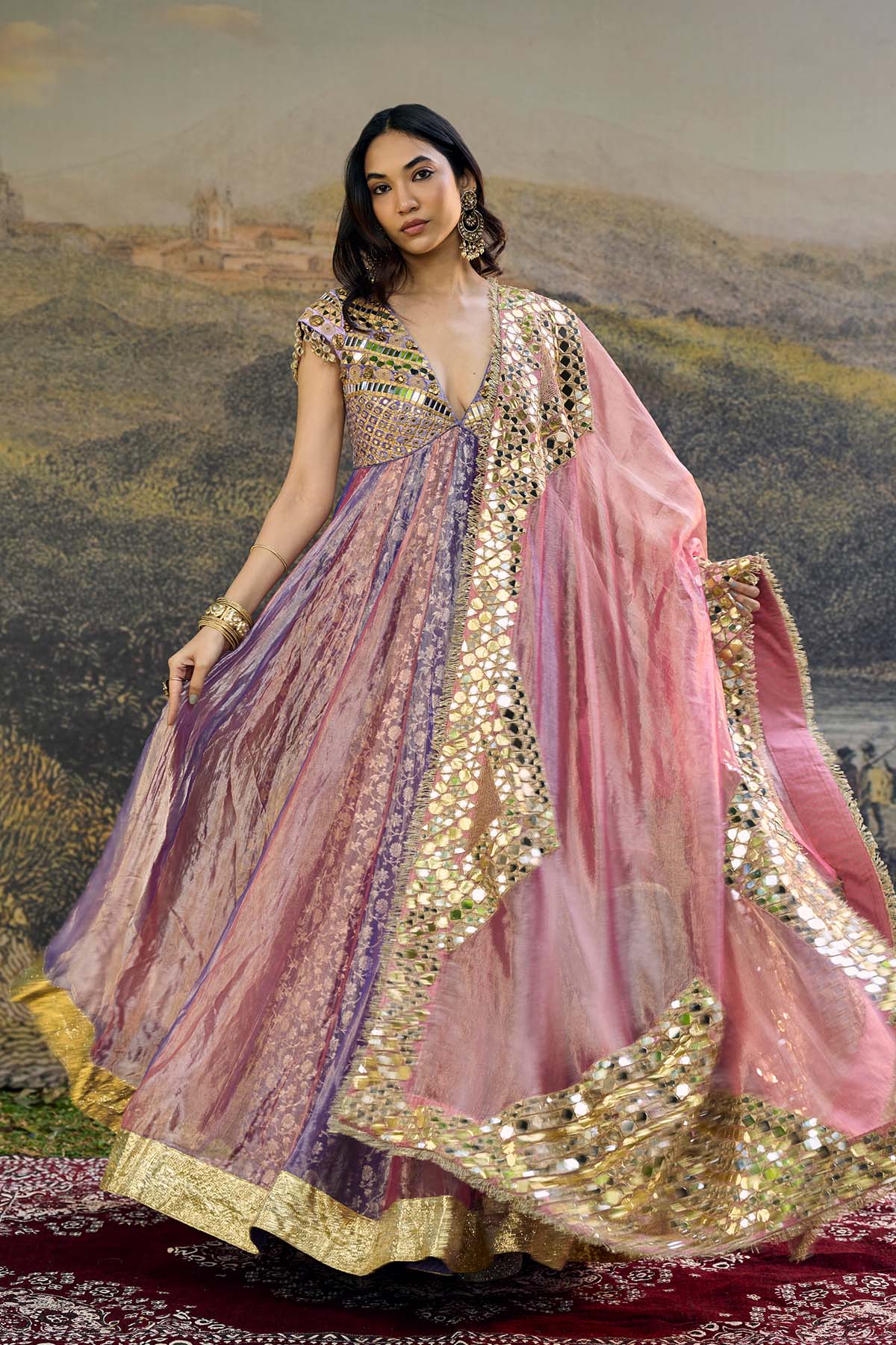 Gulrangi Mirror Anarkali Set