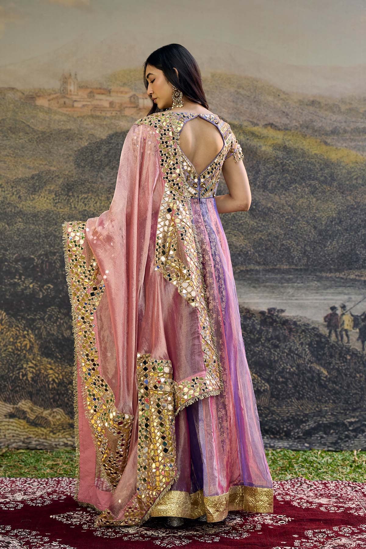 Gulrangi Mirror Anarkali Set