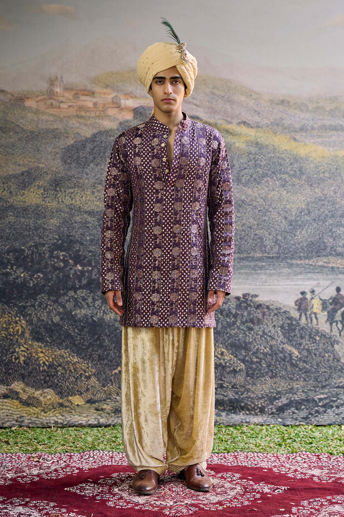 Baijanti Brocade Kurta Set