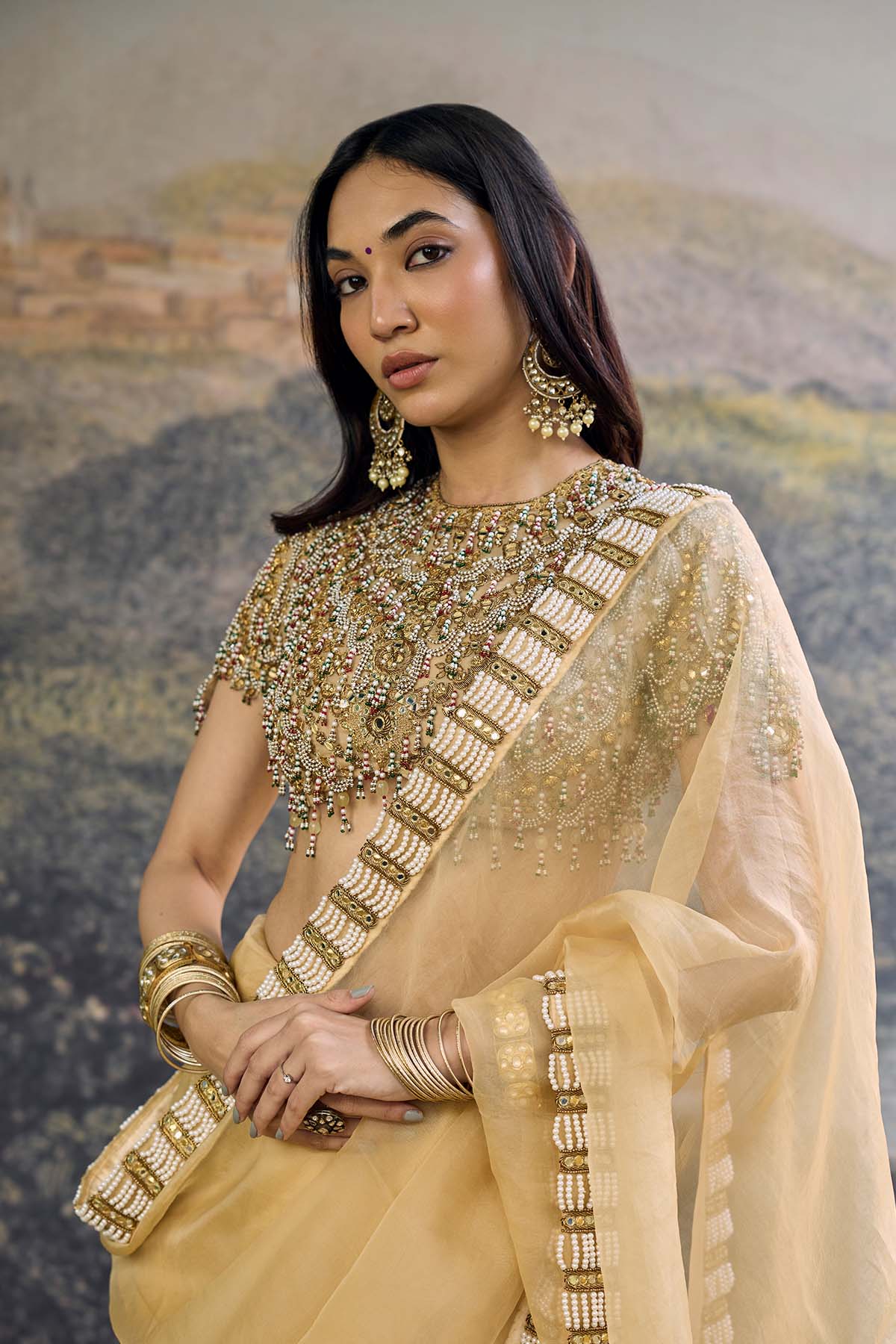 Kahani Jadau Organza Saree Set