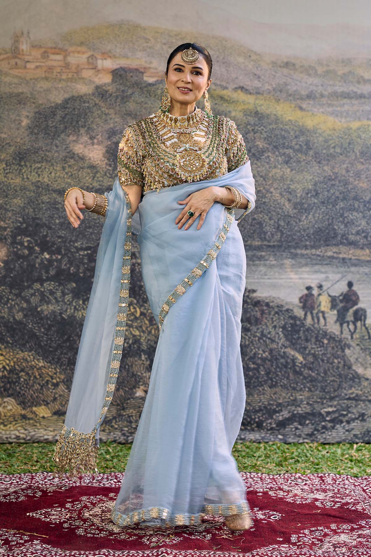 NEELAMBARI SAREE SET