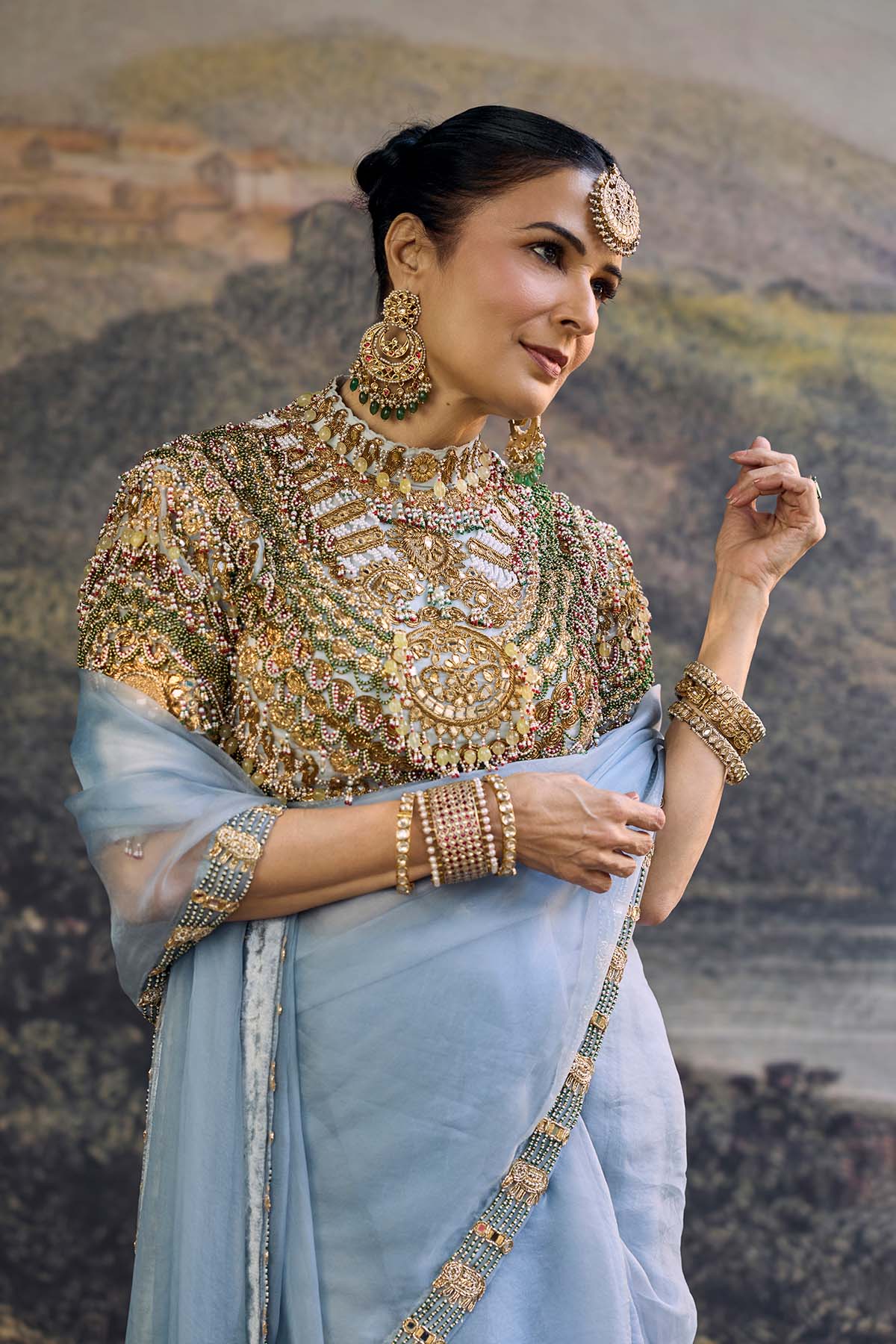 NEELAMBARI SAREE SET