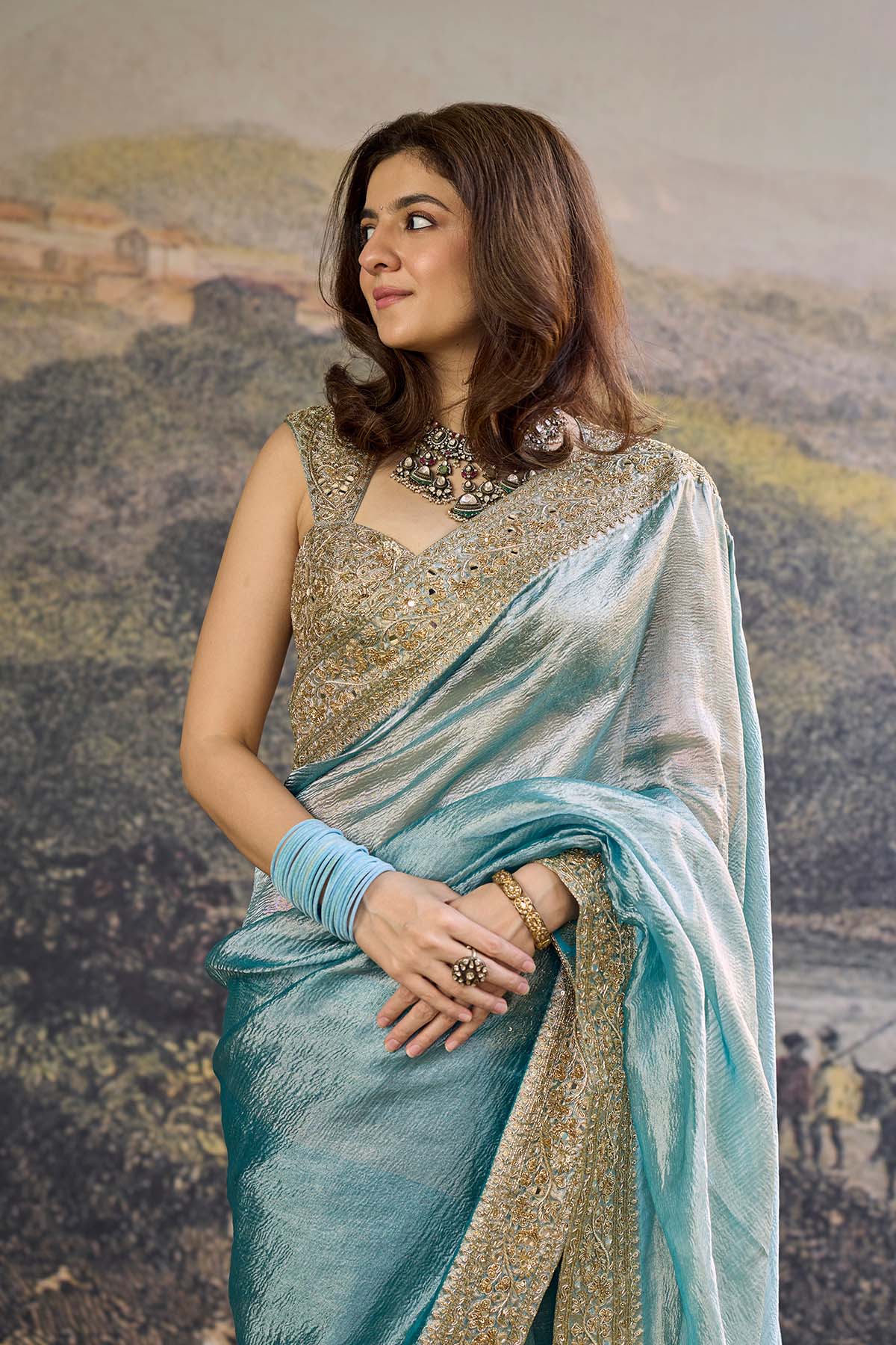 Shobhana Tissue Saree Set