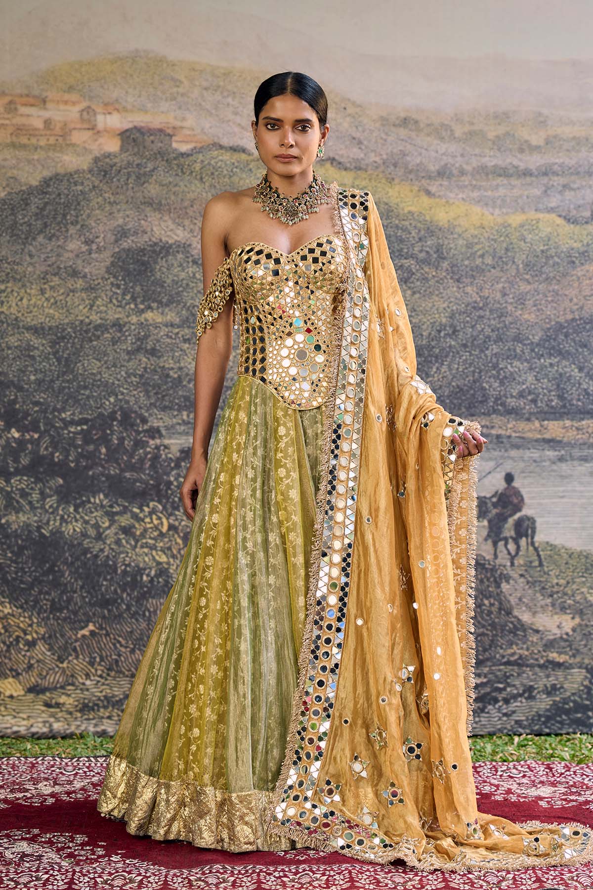 Hiranya Mirror Lehenga Set