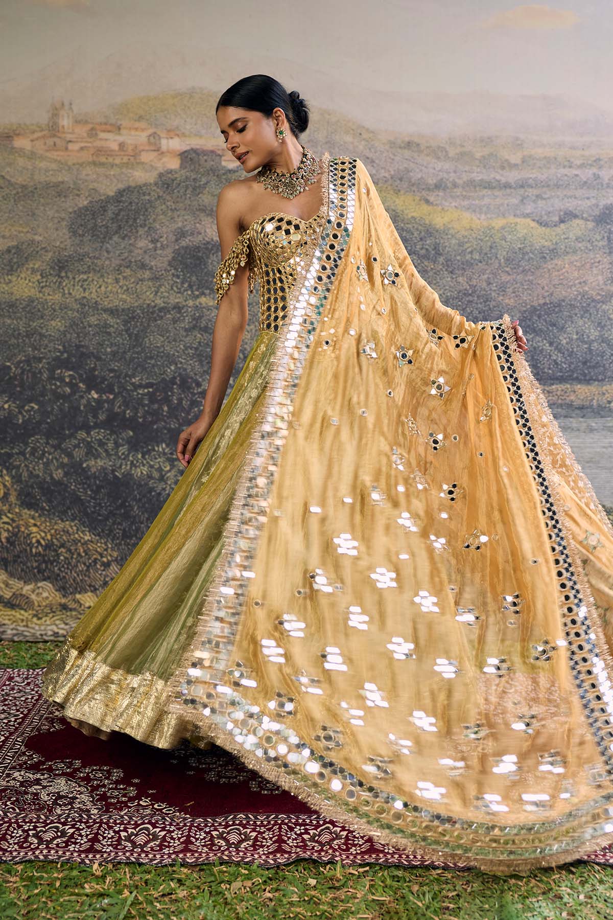 Hiranya Mirror Lehenga Set