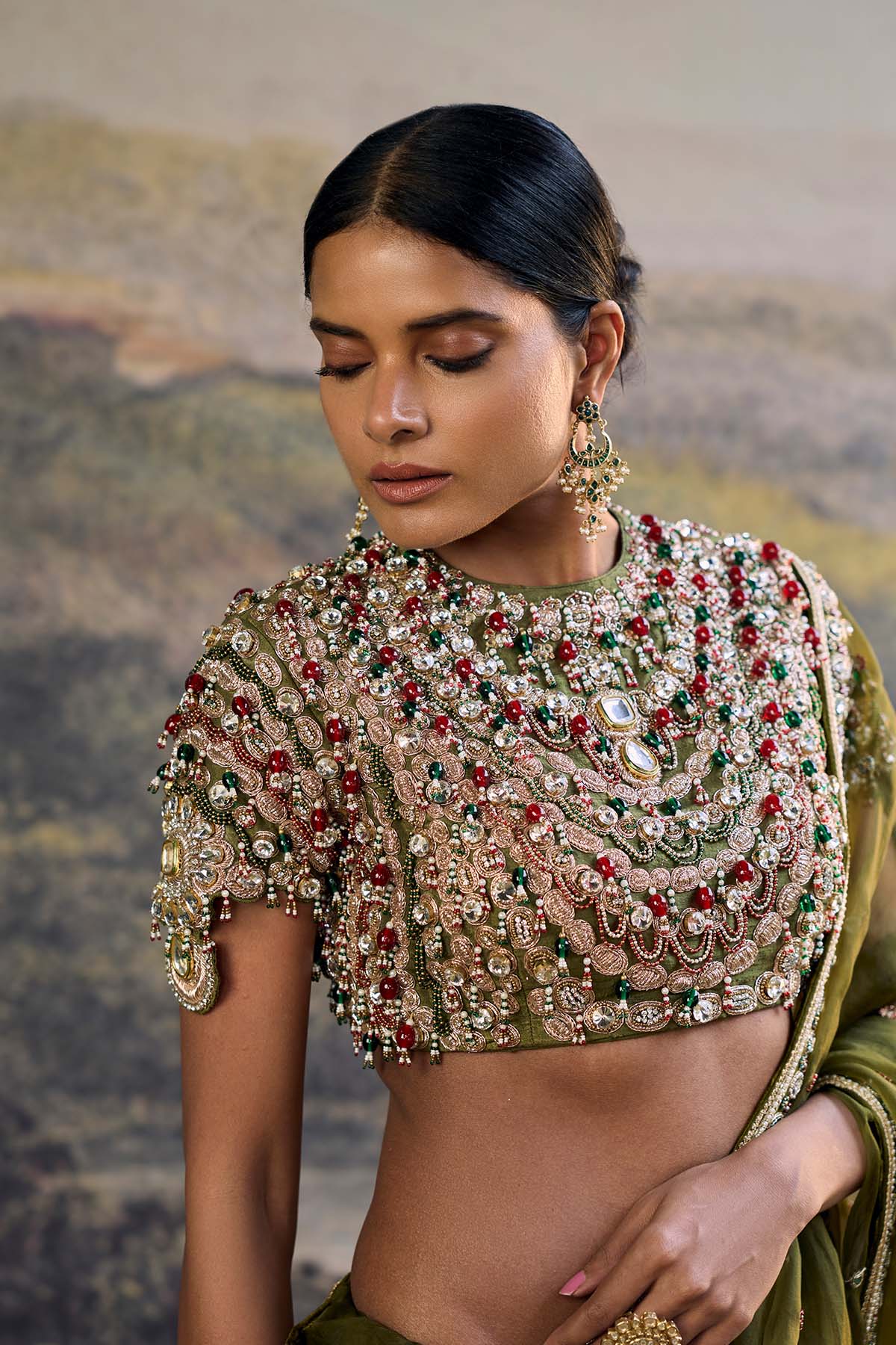 Zoya Jewel Organza Saree Set