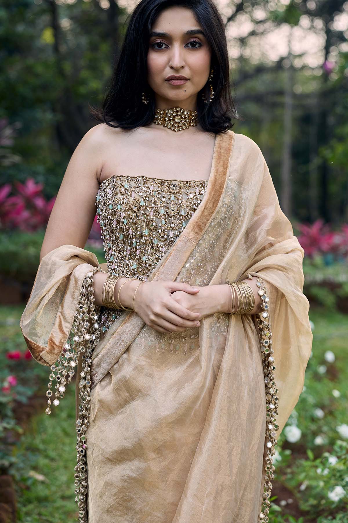 Sona Jhalaar Jadau Saree Set