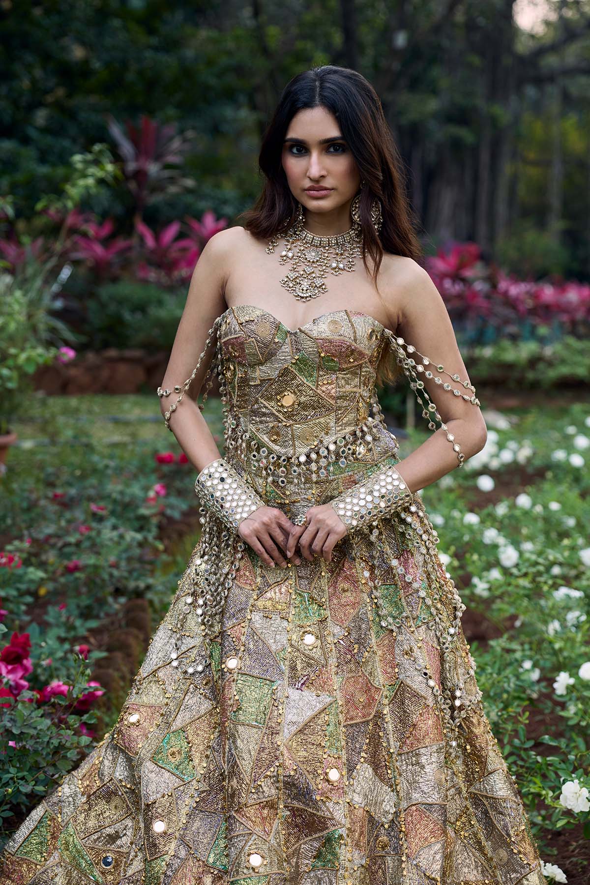 Gulnaar Gota Lehenga Set