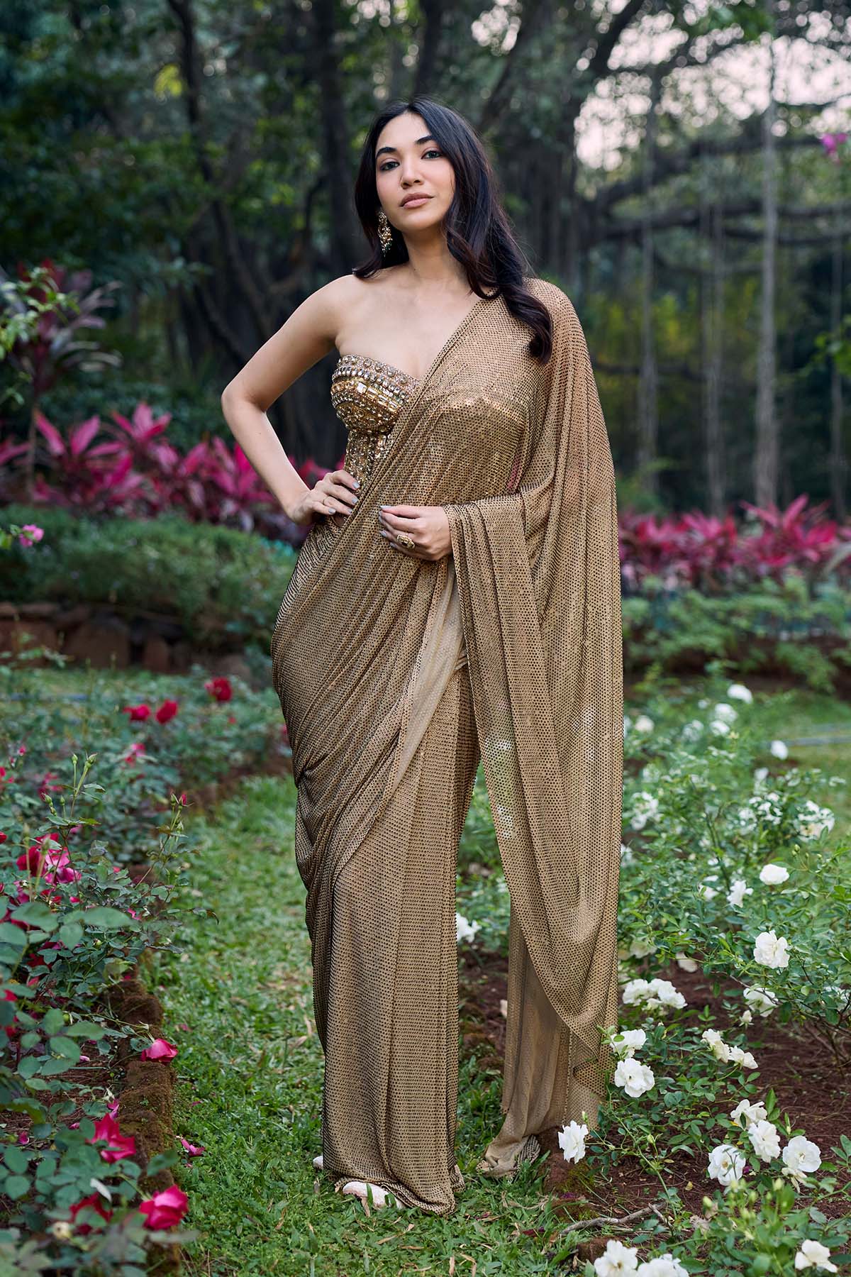 unehri Noor Crystal Saree Set