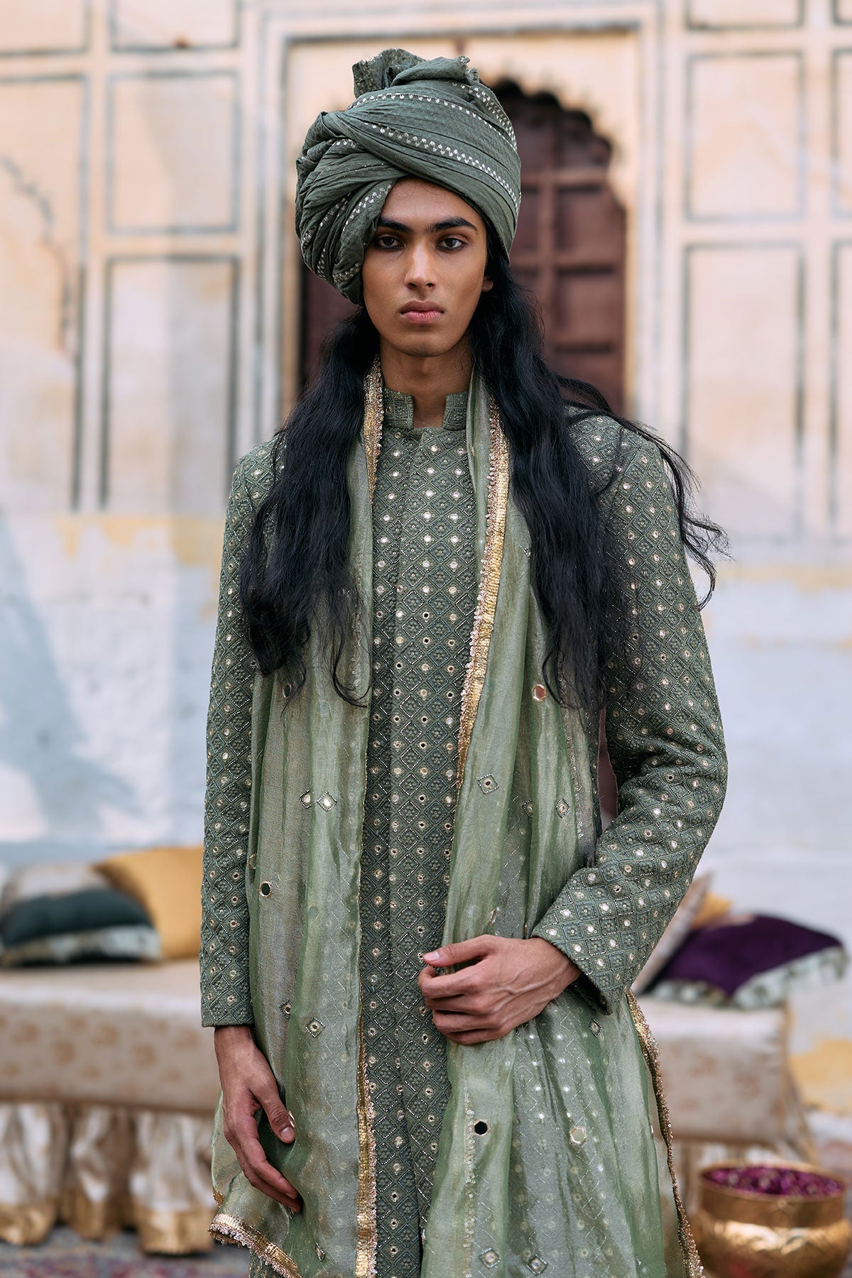 Kirit Sherwani Set with Stole