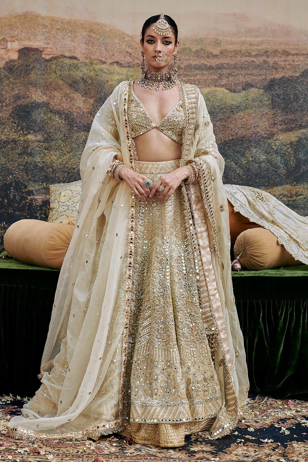 Shvet Afsana Lehenga with Single Dupatta