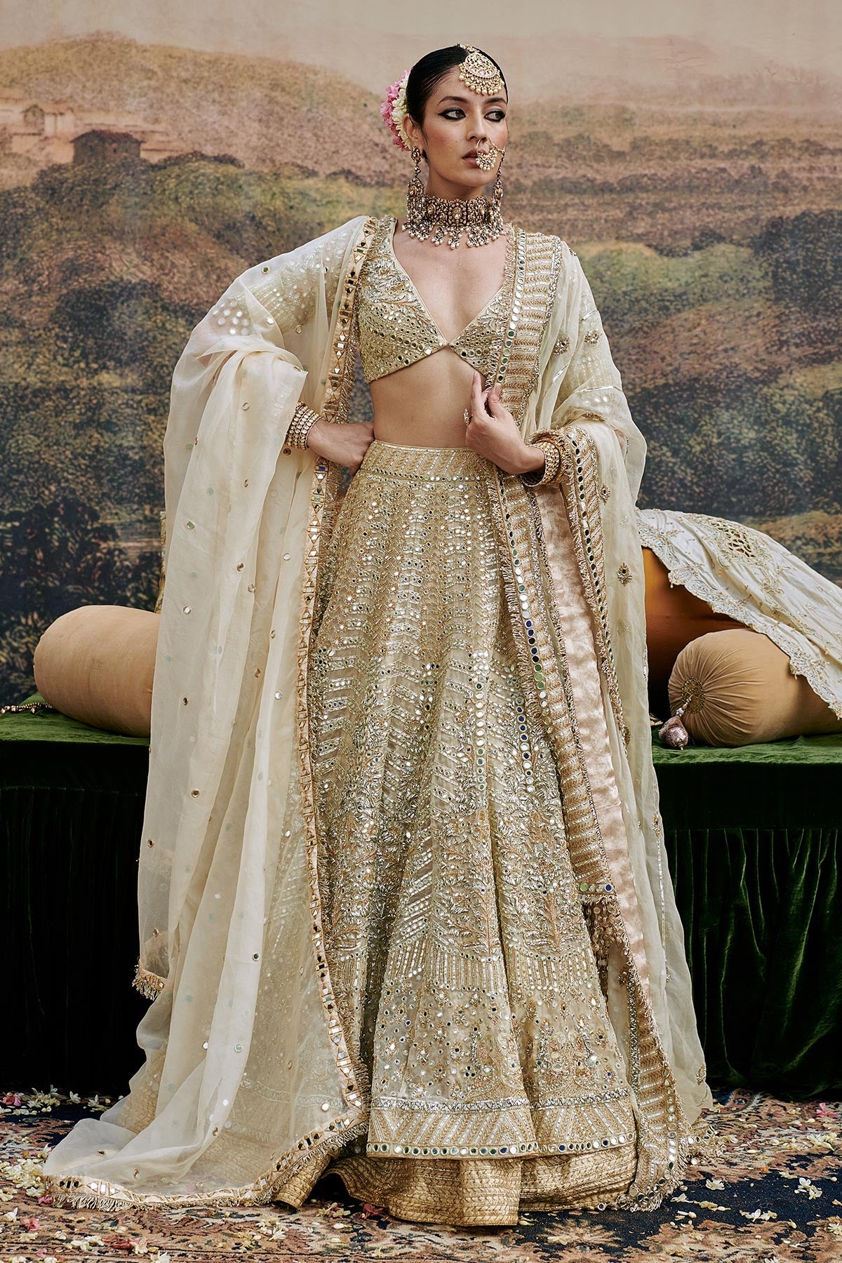 Shvet Afsana Lehenga with Single Dupatta