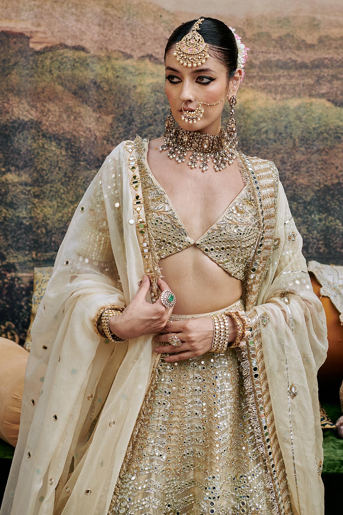 Shvet Afsana Lehenga with Single Dupatta