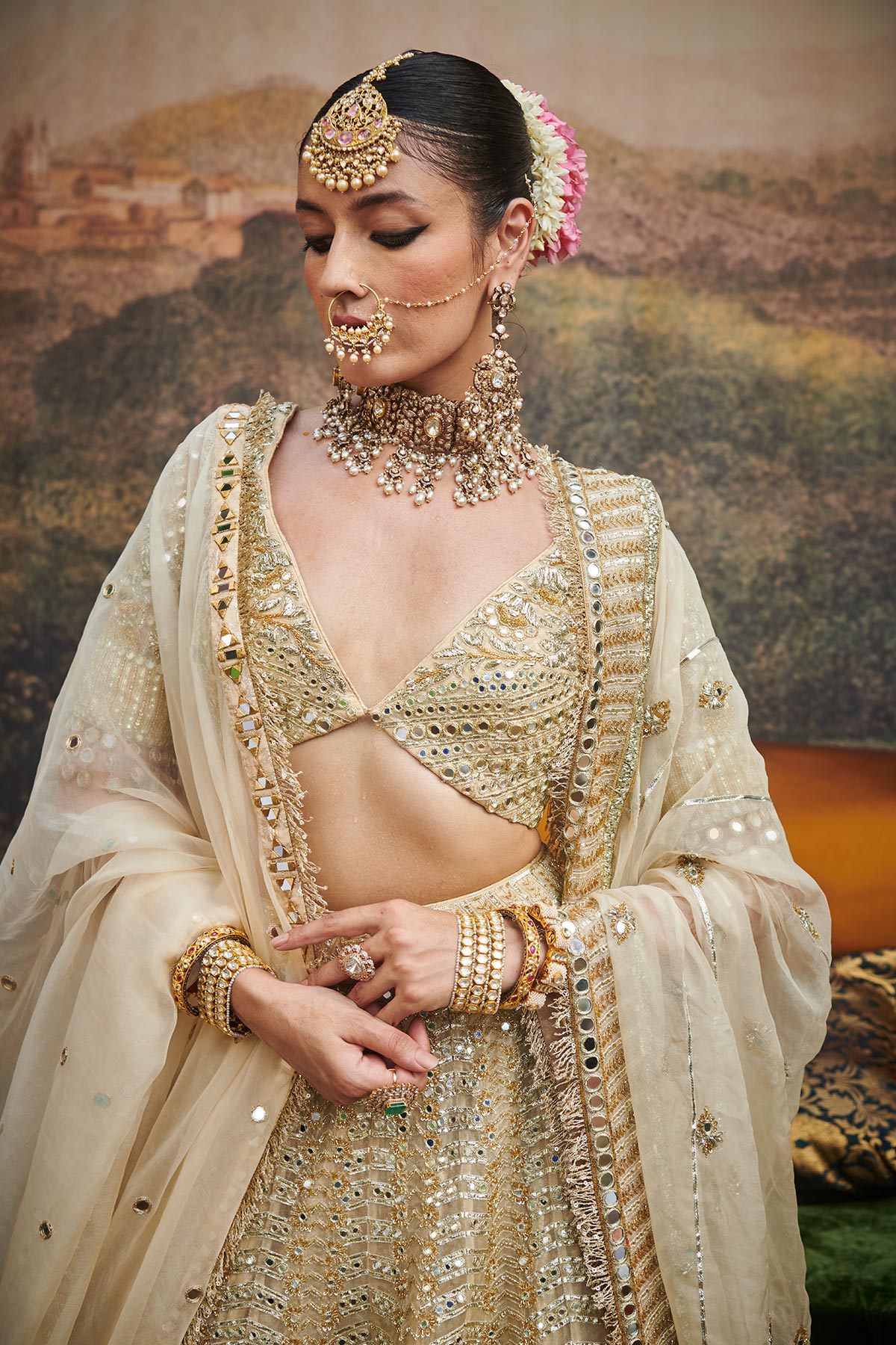 Shvet Afsana Lehenga with Single Dupatta