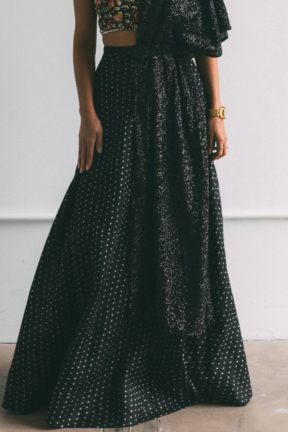 Ivory Pebble Flowy Skirt