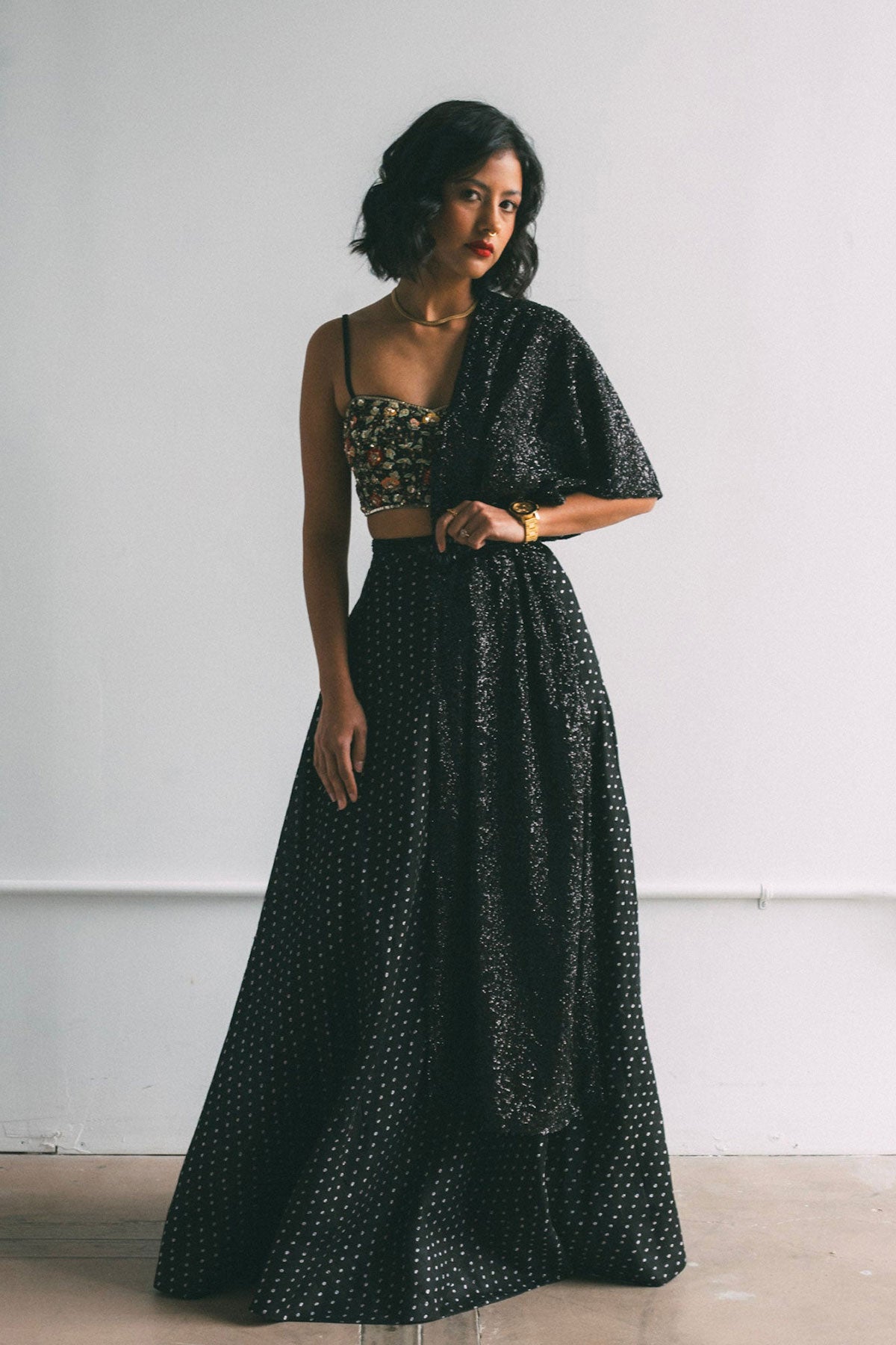 Ivory Pebble Flowy Skirt