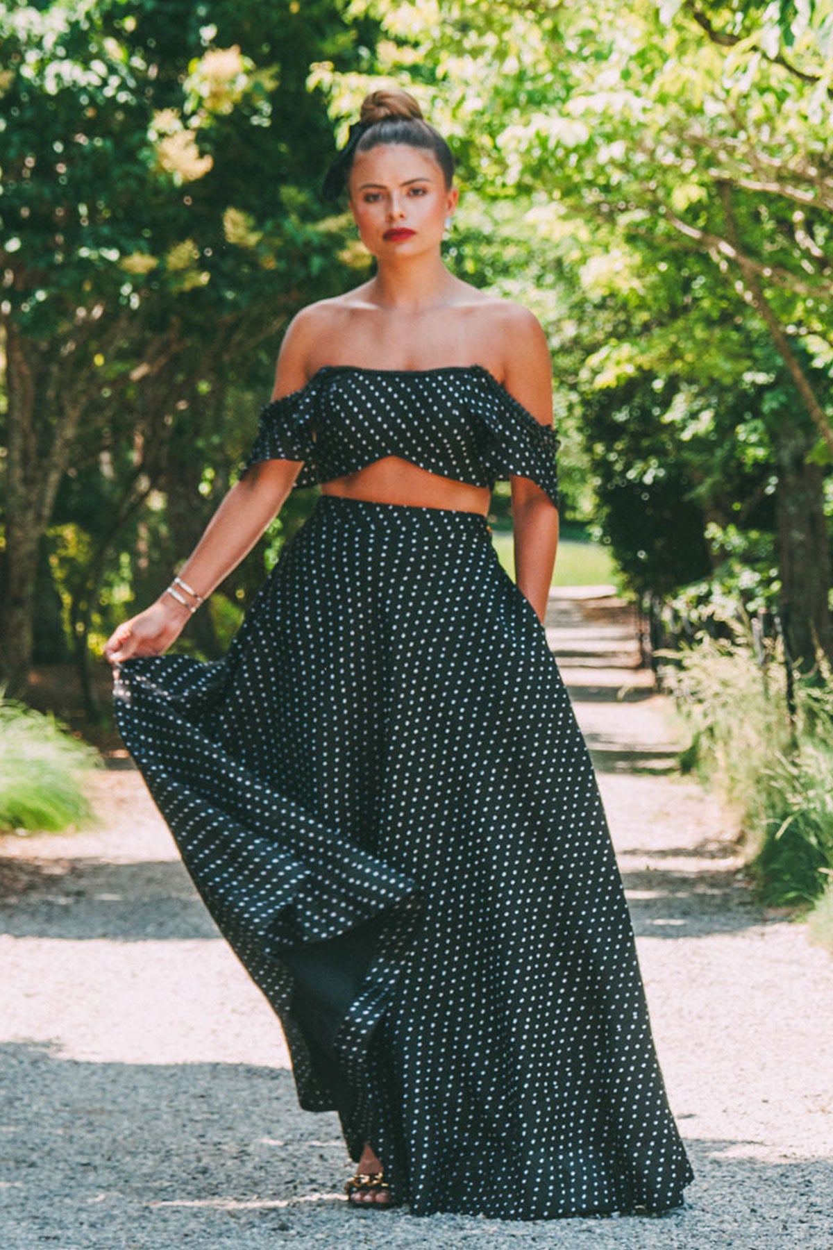 Ivory Pebble Flowy Skirt