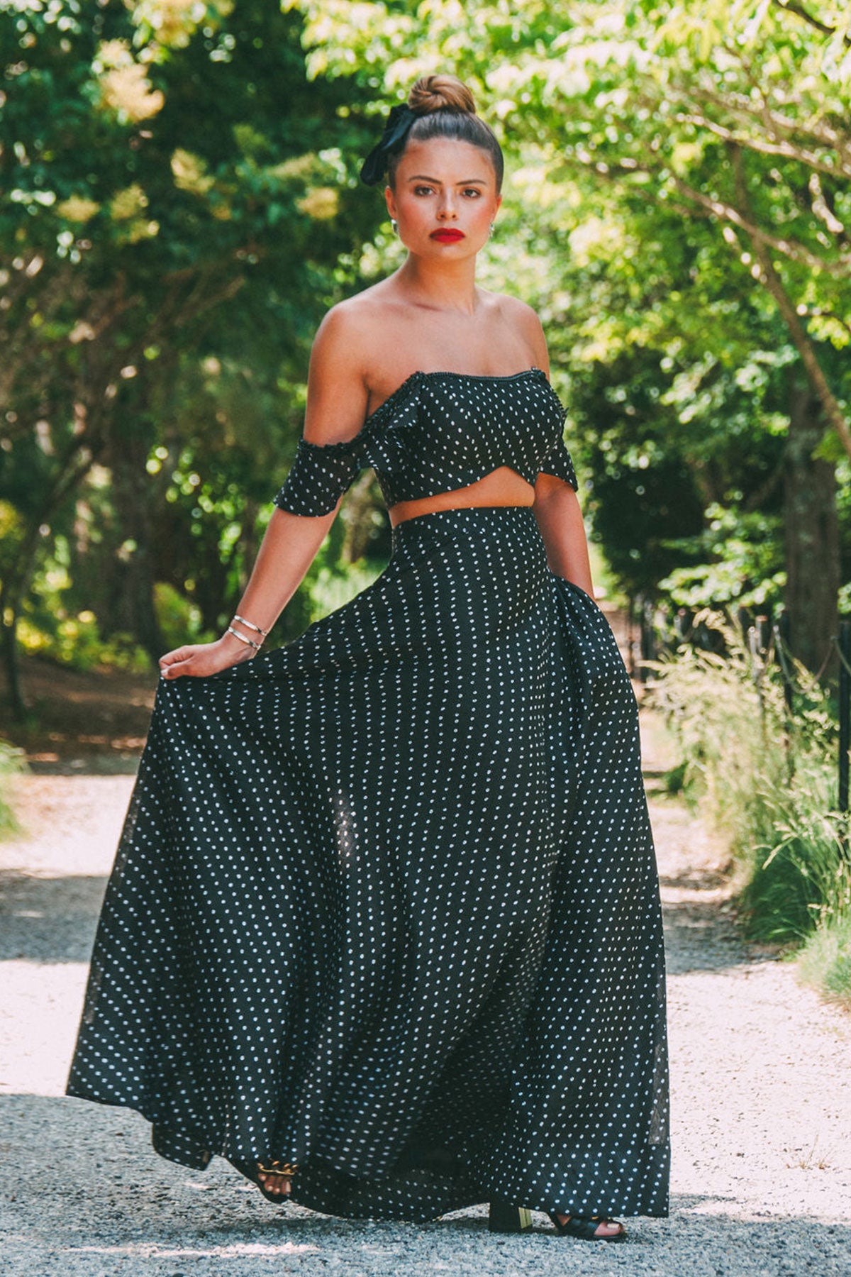 Ivory Pebble Flowy Skirt