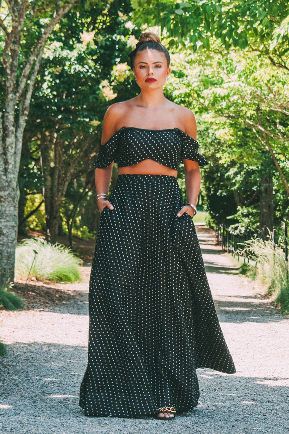 Ivory Pebble Flowy Skirt