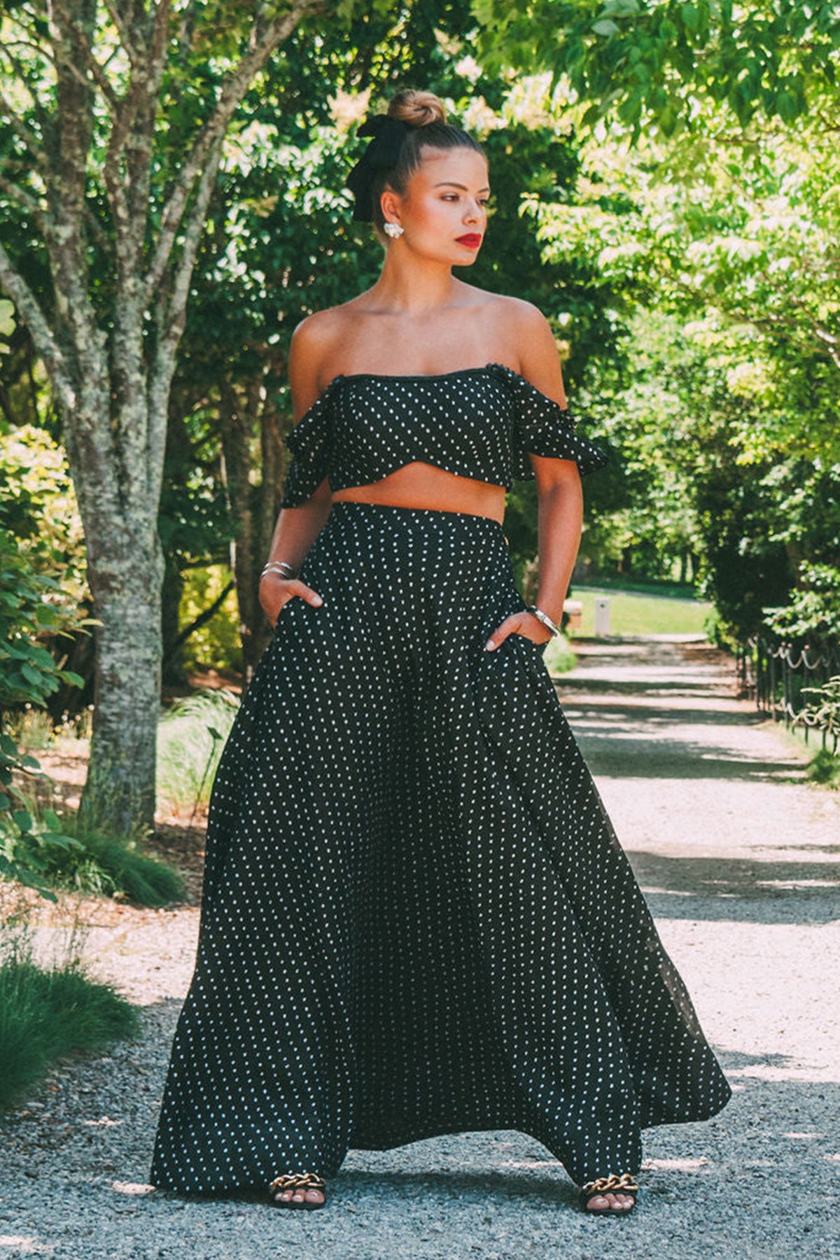 Ivory Pebble Flowy Skirt