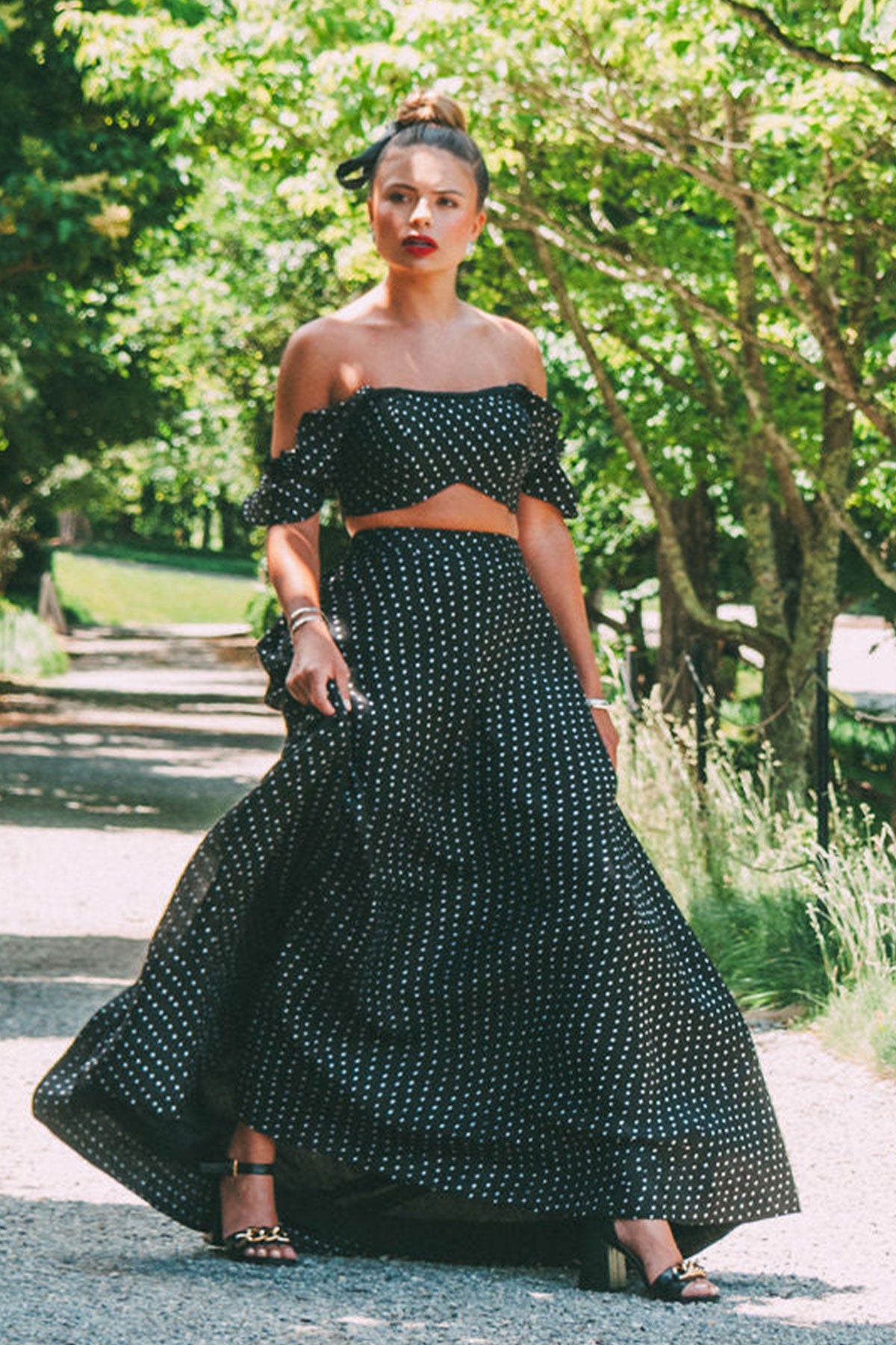 Ivory Pebble Flowy Skirt