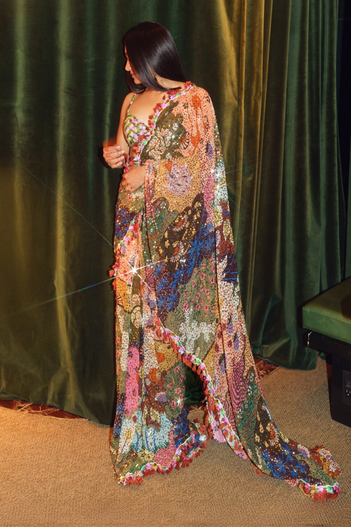 Jully Patel In Rosello - Multicoloured Sequin Saree- Ready to Ship