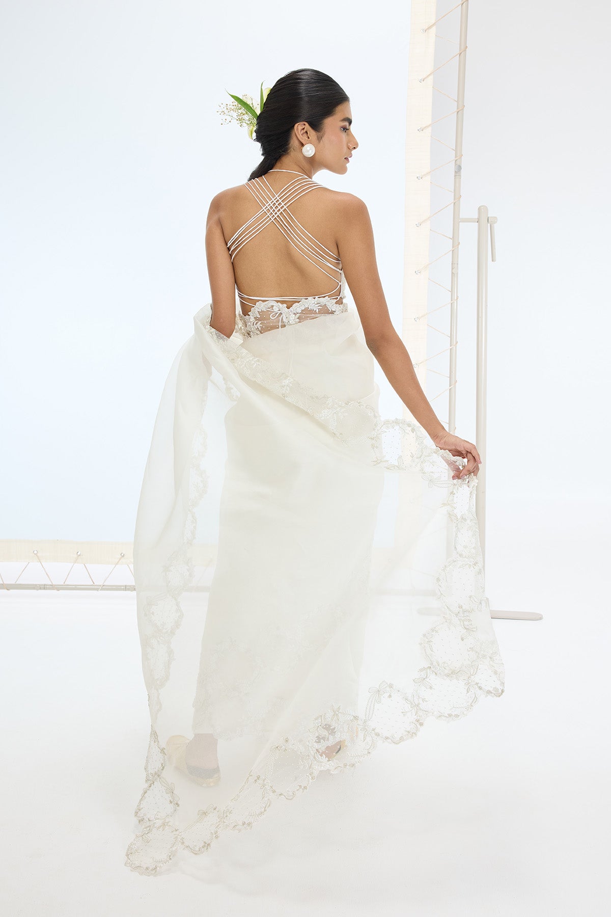 The Luna Saree in off-white