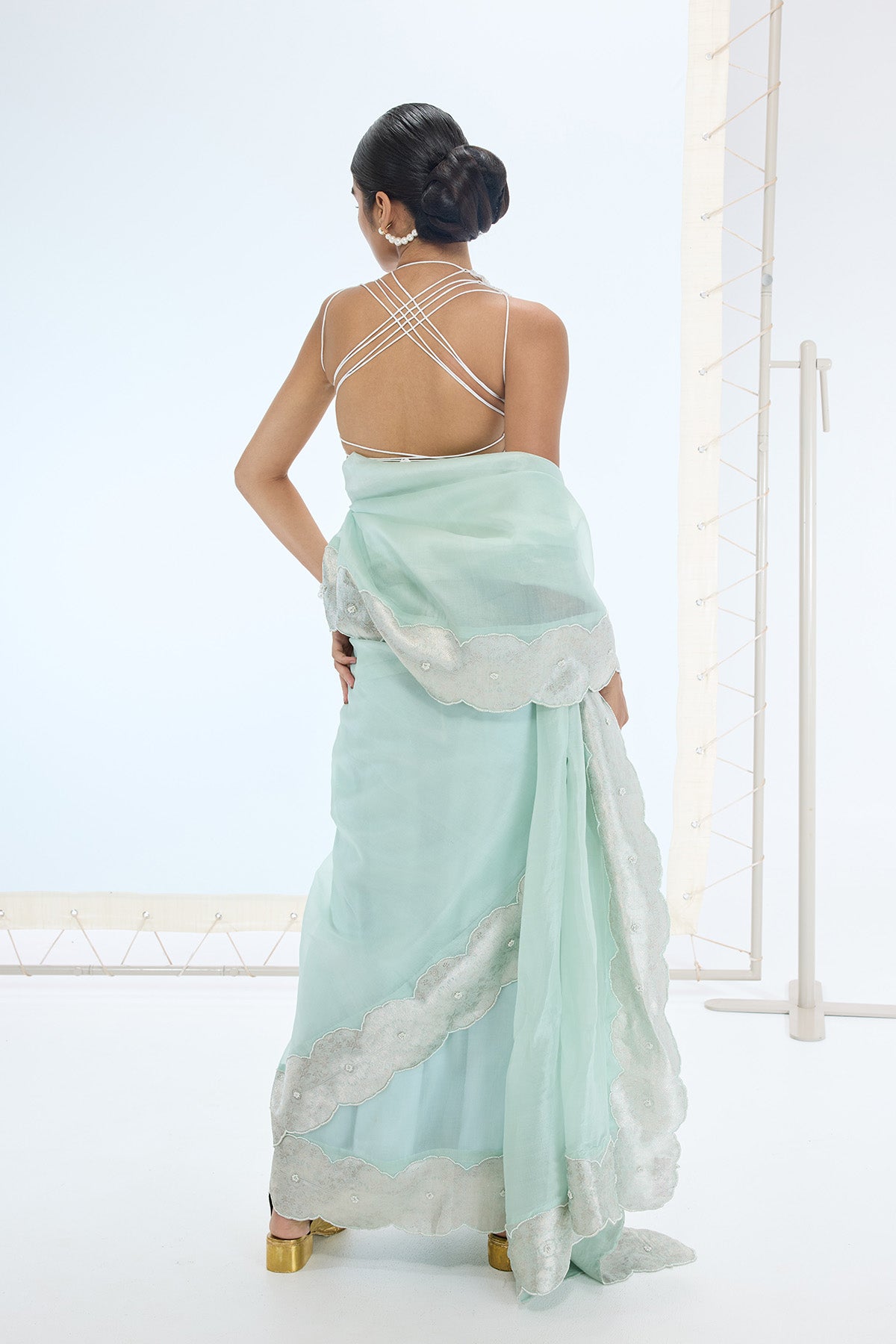 The Jane Saree in Sea Green