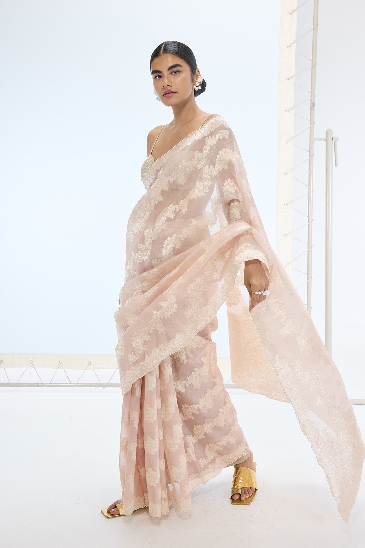 The Velma Saree in Peach
