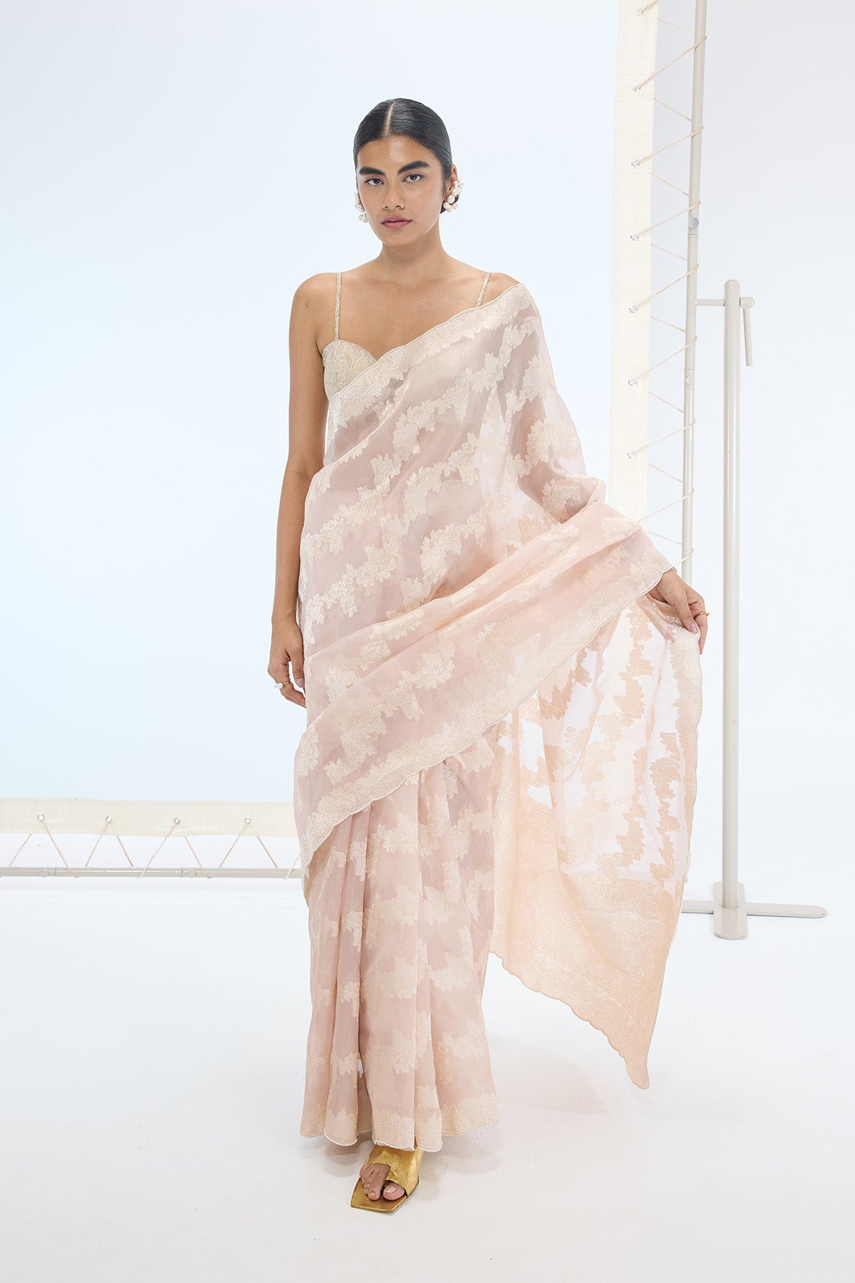 The Velma Saree in Peach